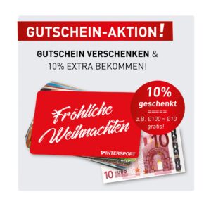 Geschenkgutschein Intersport Gutscheinkarte mit Motiv Weihnachten +10% für Dich