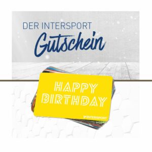 Geschenkgutschein Intersport Gutscheinkarte mit Motiv Happy Birthday