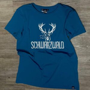 Schwarzwald T-Shirt Diek mit Hirsch für Herren, seaport blau