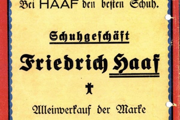 Anzeige Schuhgeschäft Friedrich Haaf